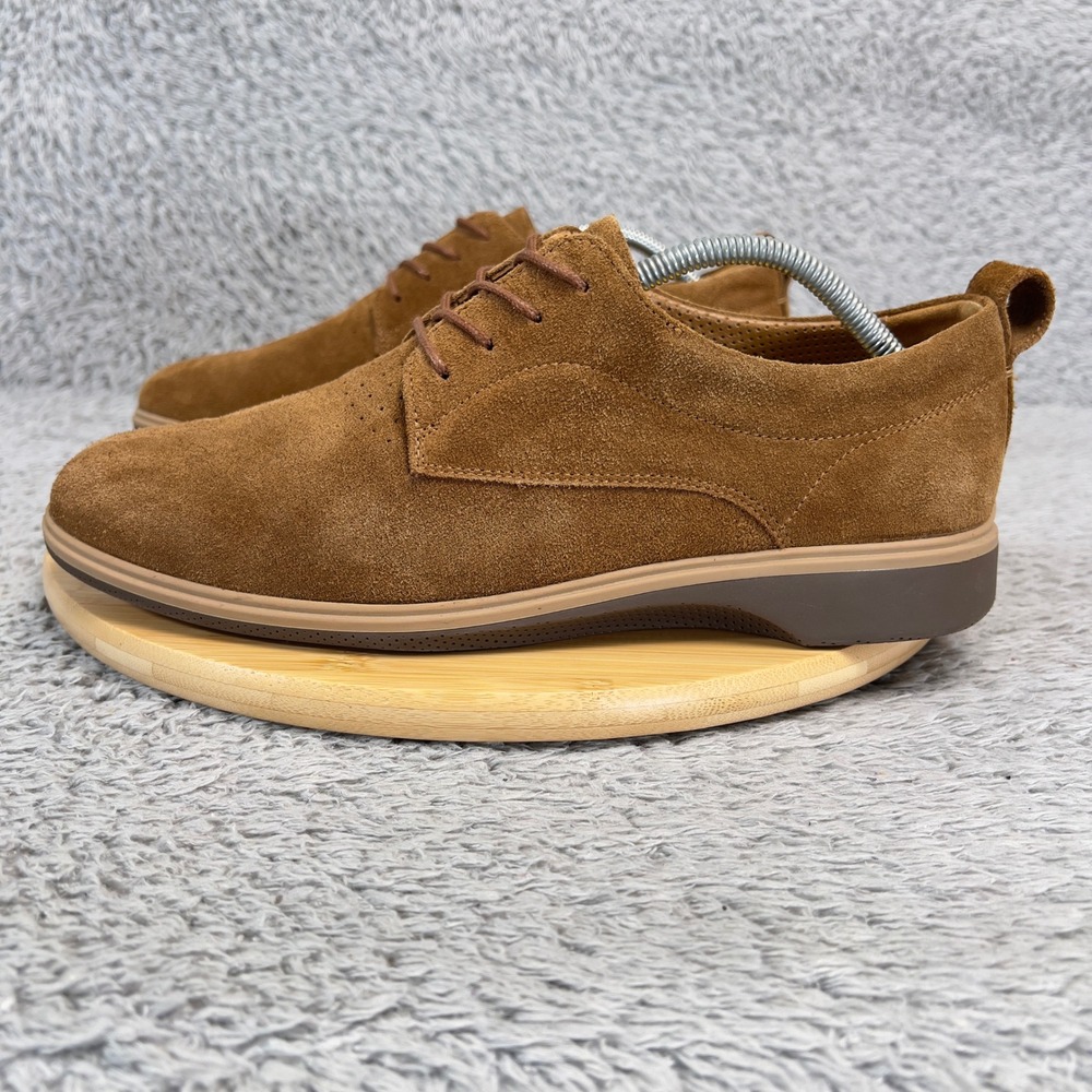 Amberjack The Original Derby Oxford Suede Shoes Mens 9.5 Tan Brown Portugal